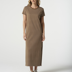 Striped Tee Dress / White + Otter