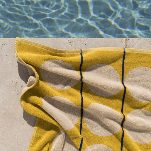 Abacus Beach Towel / Daffodil + Cream