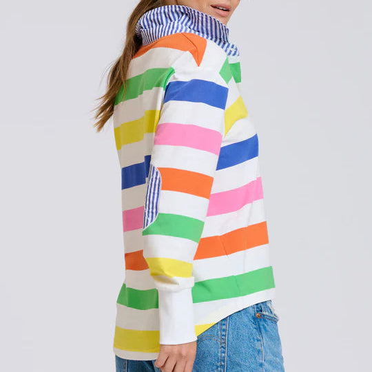 Rugby Summer Sweatshirt / Bright Stripe
