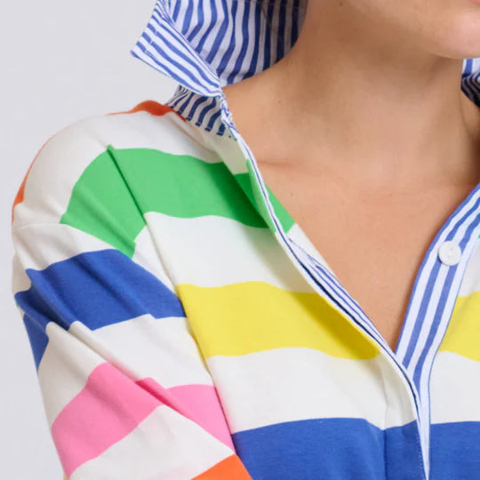 Rugby Summer Sweatshirt / Bright Stripe