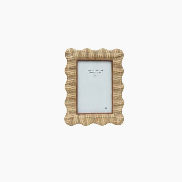 Rattan Wavy Photo Frame /  17 x 21.5cm