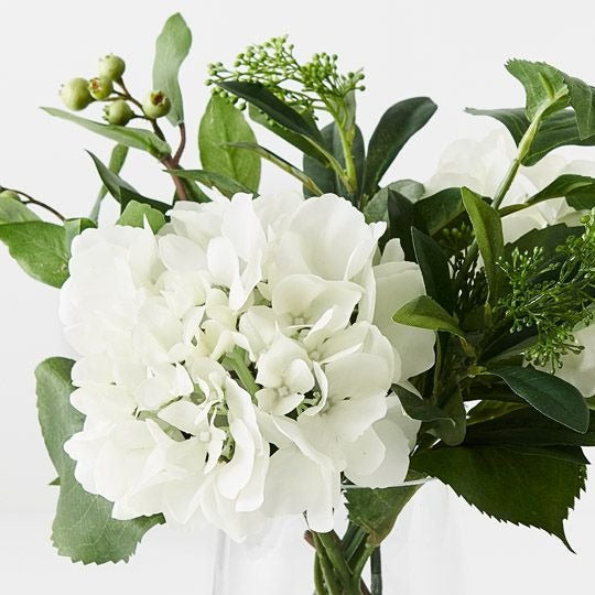 Hydrangea Mix in Vase / White
