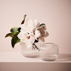 Ripple Squat Vase  13cm / Clear