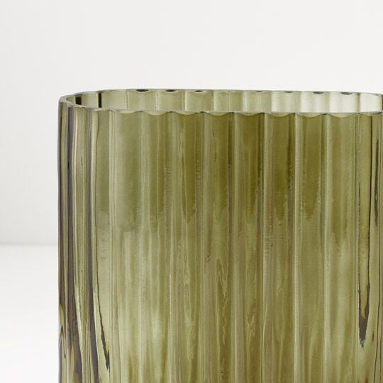Ripple Vase Oval 16cm / Olive