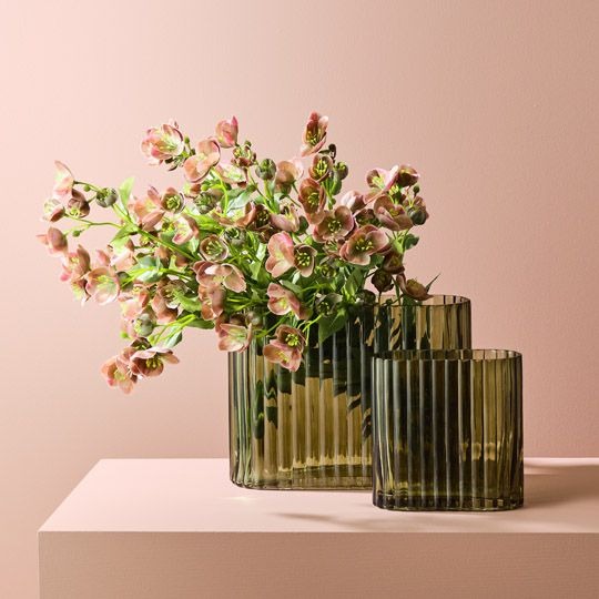 Ripple Vase Oval 16cm / Olive