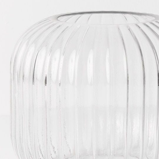 Ripple Squat Vase  13cm / Clear