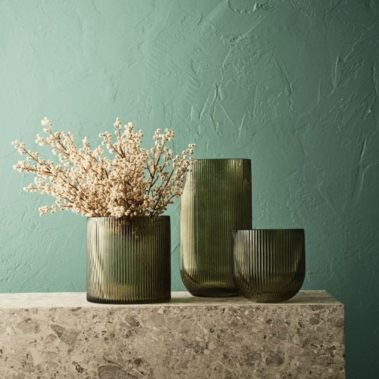 Ripple Bell Vase 15cm / Olive