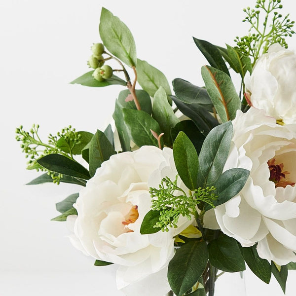Peony Mix In Vase / White