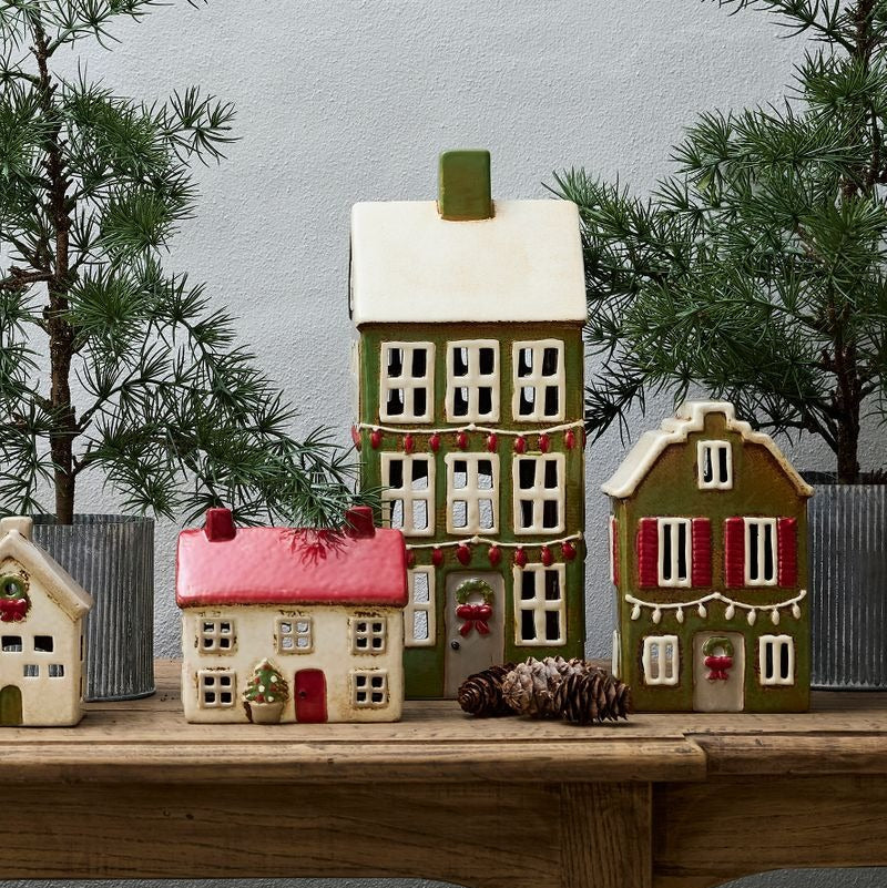 Alsace Tea Light Grande Chalet / Christmas Green