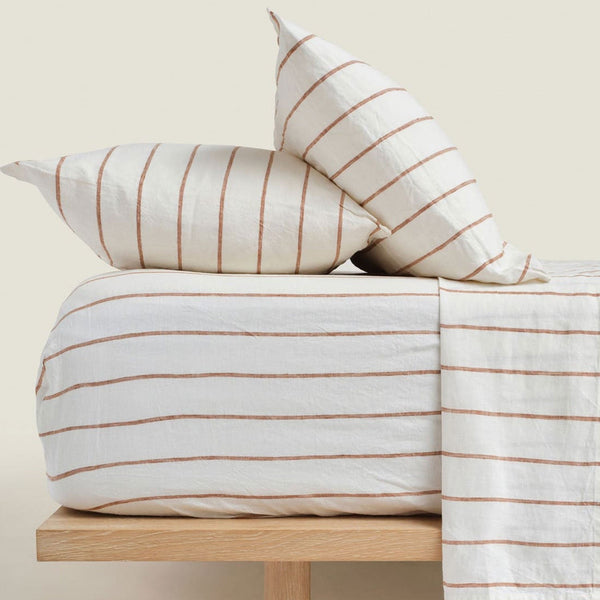 Fitted Sheet Queen / Tobacco Stripes