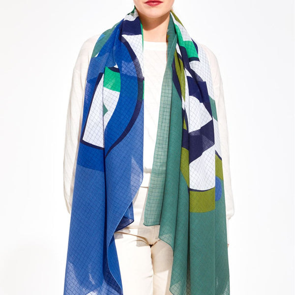 Icone Scarf / Green + Blue