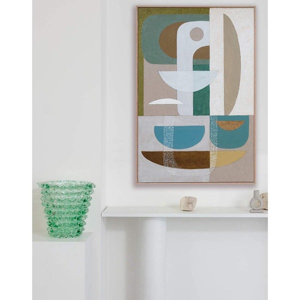Stucco Glaucous - Oak Framed Giclee Print