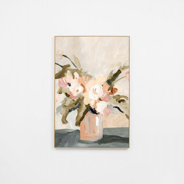 Grand Bouquet Peach Canvas / Framed