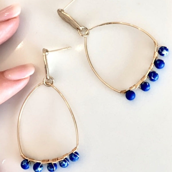 Bella Earrings / Blue Jade