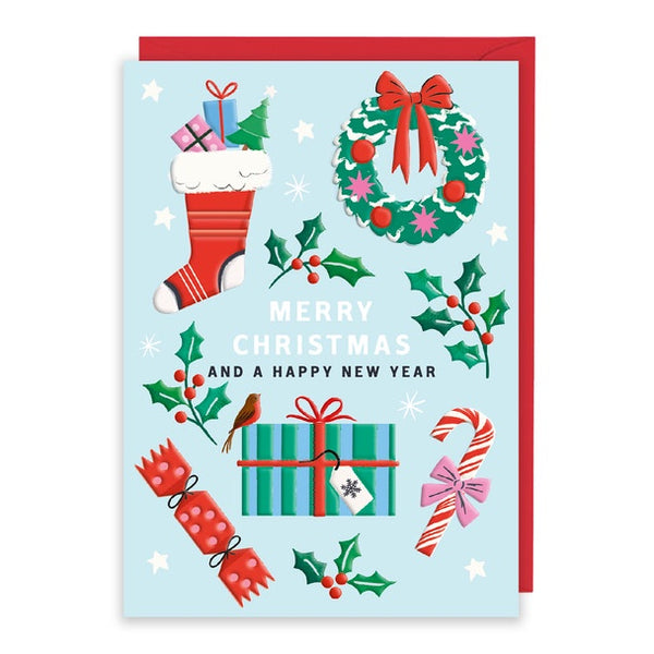 Merry Christmas + HNY Stocking Card