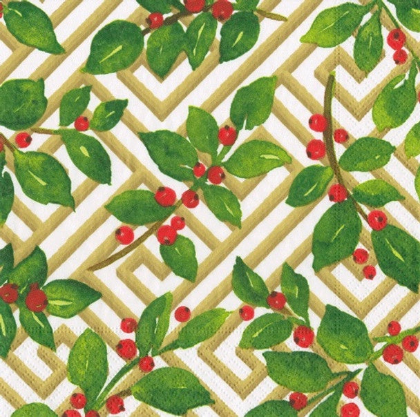 Cocktail Napkins / Holly + Fretwork