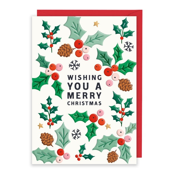 Merry Christmas Holly Card
