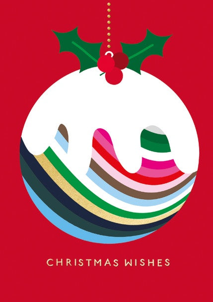 Stripy Figgy Pudding Card