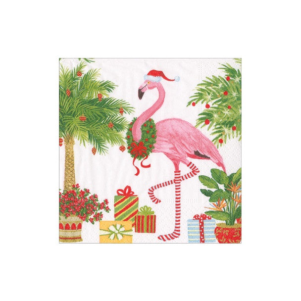 Cocktail Napkins / Christmas Flamingos