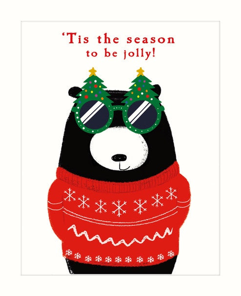 Christmas Card / Bear Christmas Glasses