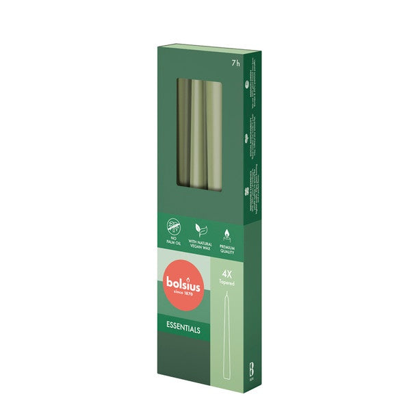 Essential Tapered Candles Box 4 / Olive
