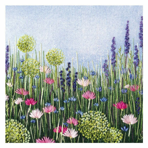 Jo Butcher Card / Mixed Flowers Embroidery