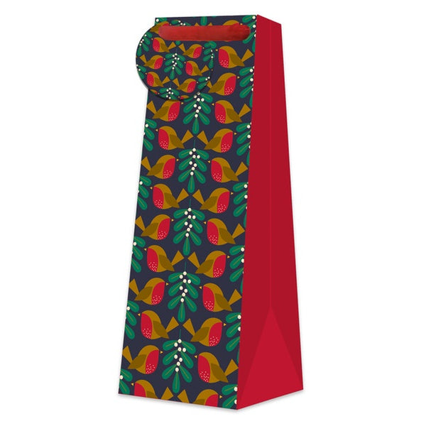 Bottle Bag with Tag / Robins Mistletoe