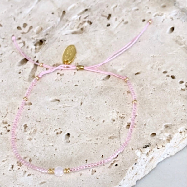 Seline Bracelet / Soft Pink + Gold