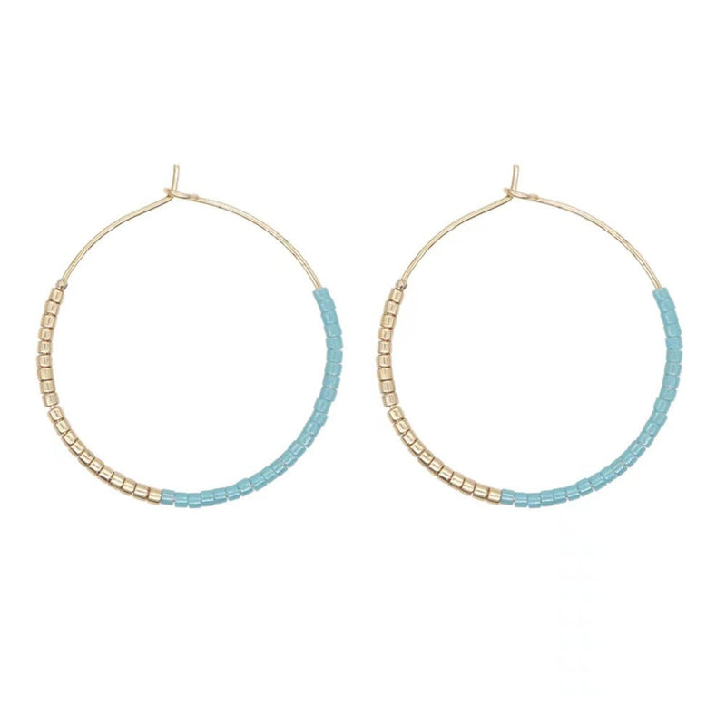 Fleur Hoops / Turquoise