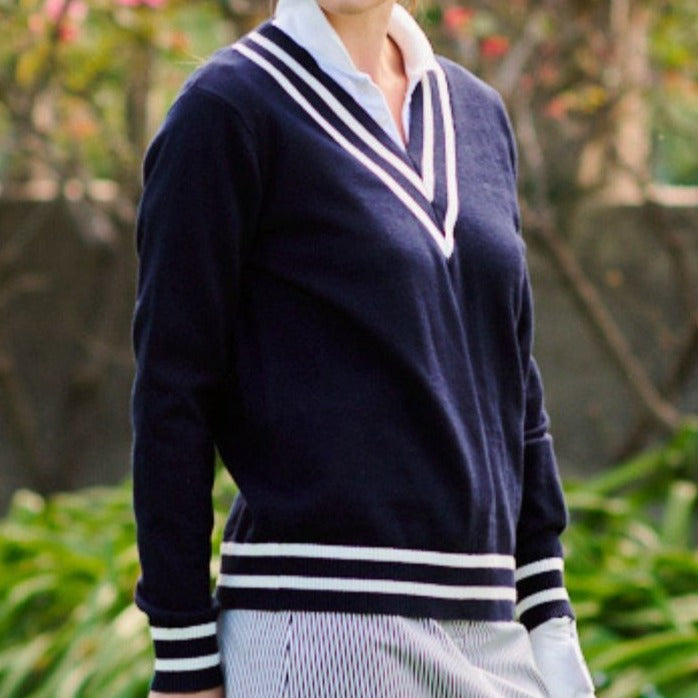 Kingston Sweater / French Navy Club White