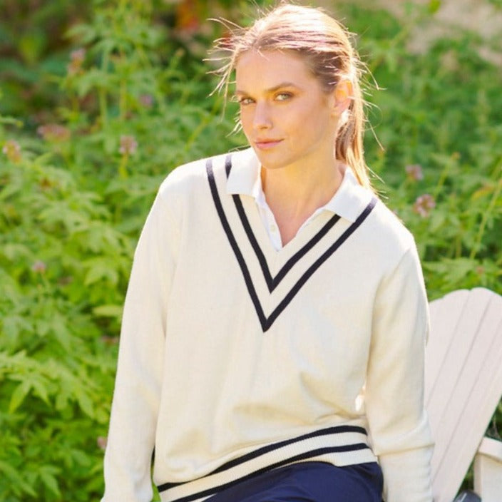 Kingston Sweater / Club White French Navy
