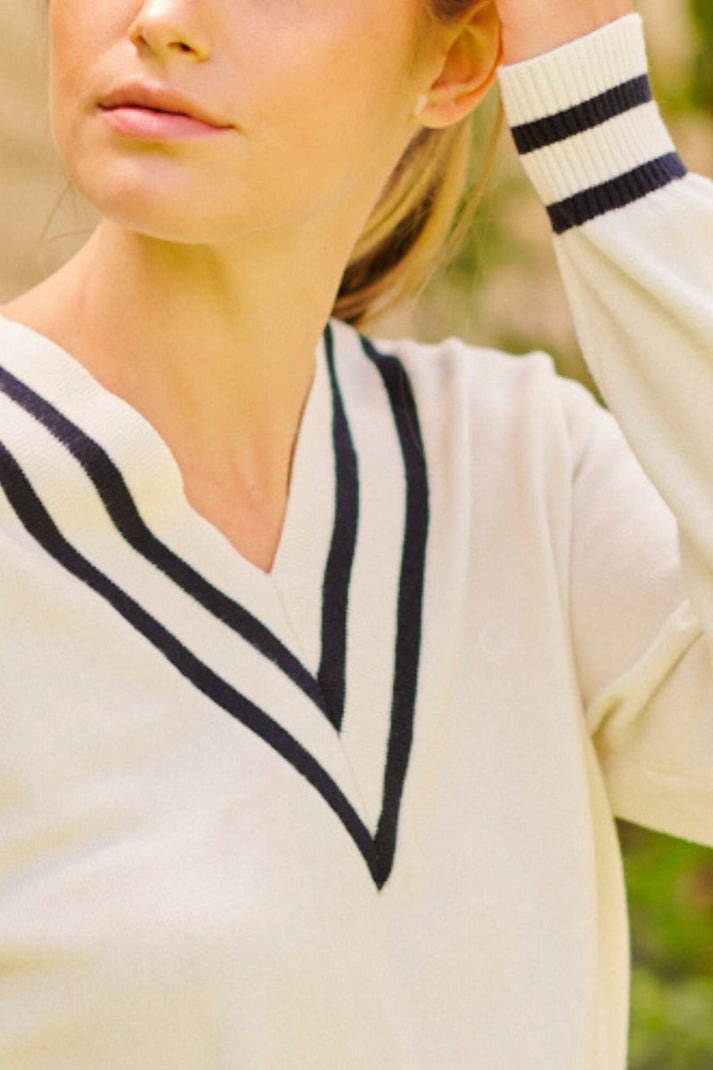 Kingston Sweater / Club White French Navy