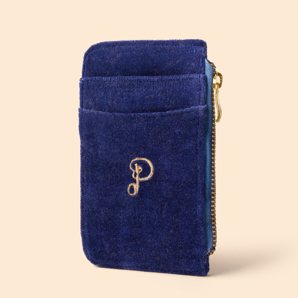 Jolly Jelly Velvet Card Holder / Navy