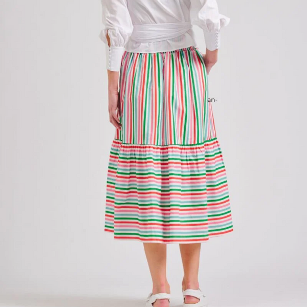 The Nina Skirt / Holiday Stripe