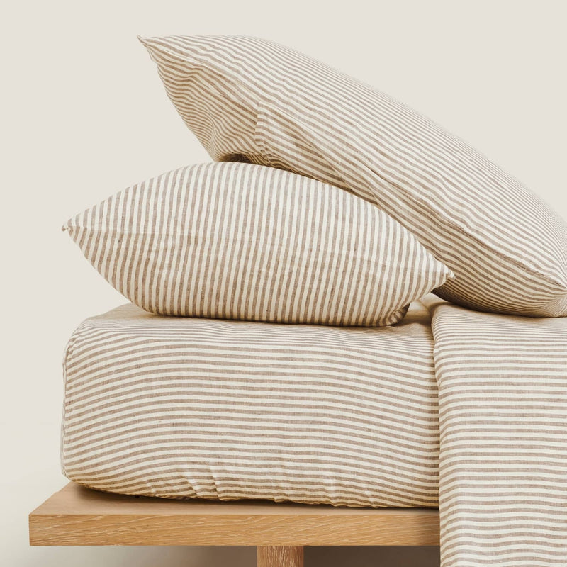 Fitted Sheet King / Olive Stripes