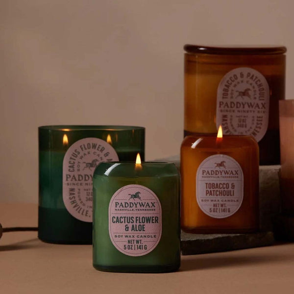 Vista Glass Candle Green 5oz / Cactus Flower + Aloe