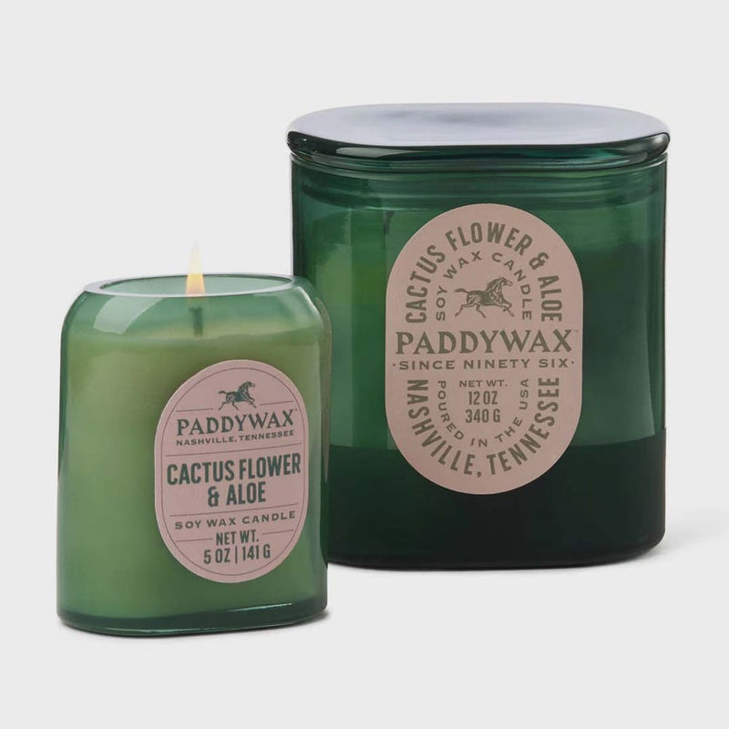 Vista Glass Candle Green 5oz / Cactus Flower + Aloe