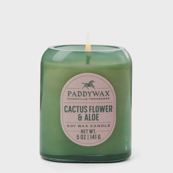 Vista Glass Candle Green 5oz / Cactus Flower + Aloe
