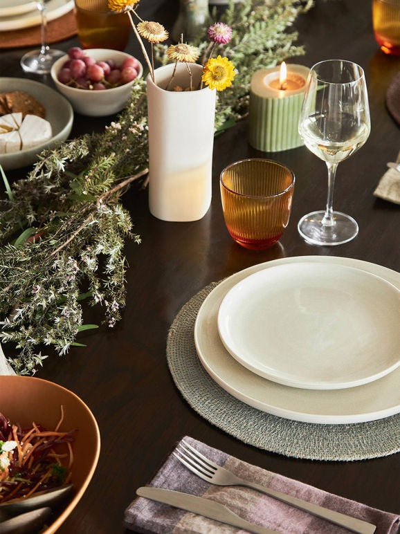 Finch Dinner Plate / Green  Natural