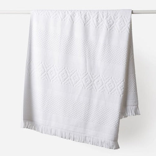 Jacquard Bath Towel / White