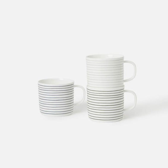 Stripe Coffee Cup / Grey & White