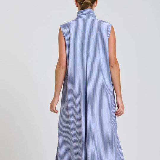 The Freya Shirt Dress / Navy Stripe