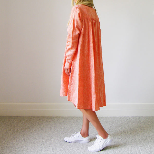 Murphy Linen Dress Tangerine