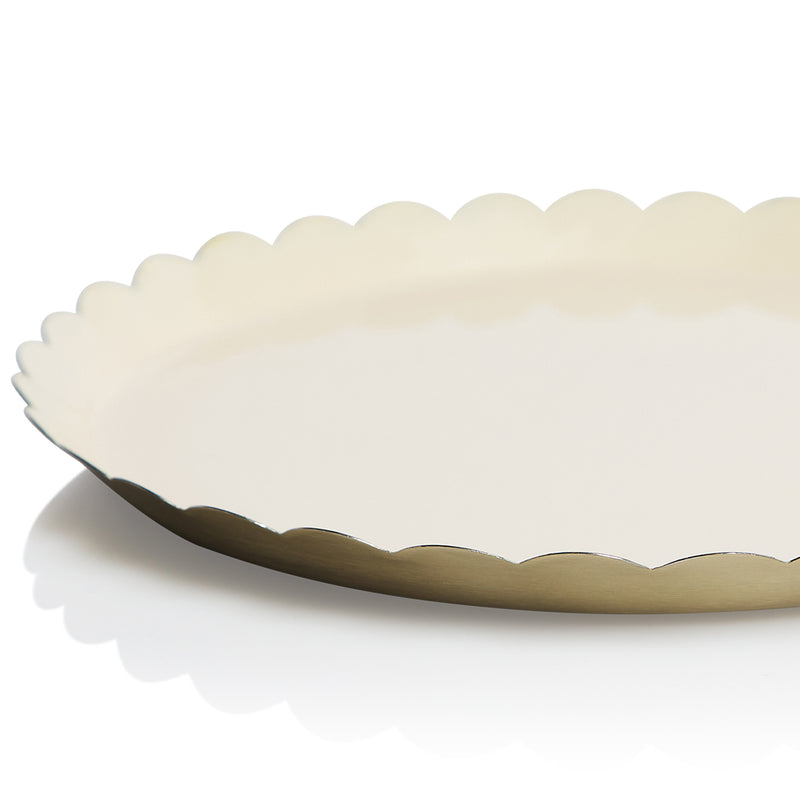 Bazaar Scallop Round Tray Large / Cream