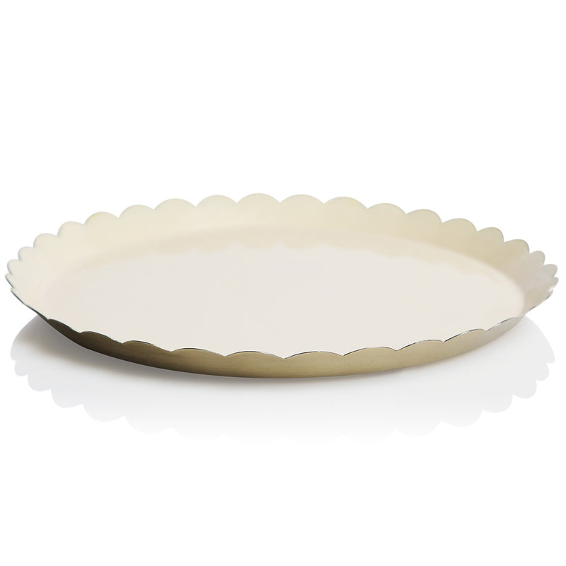 Bazaar Scallop Round Tray Large / Cream