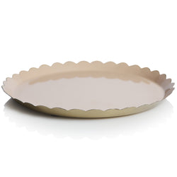 Bazaar Scallop Round Tray Large / Mushroom