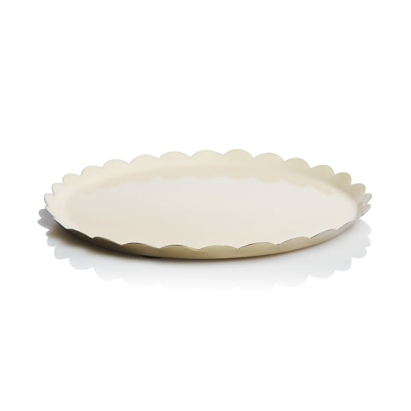 Bazaar Scallop Round Tray Small / Cream
