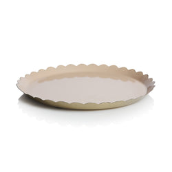 Bazaar Scallop Round Tray Small / Mushroom