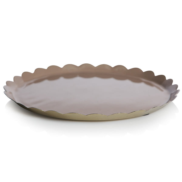 Bazaar Scallop Round Tray Large / Truffle