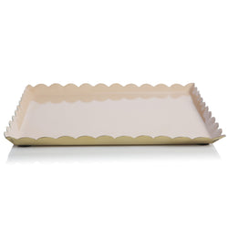 Bazaar Scallop Square Tray Large / Mushroom